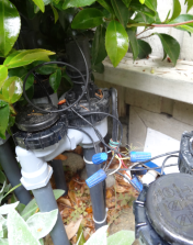Solenoids (electric faucets) controlling outdoor irrigation